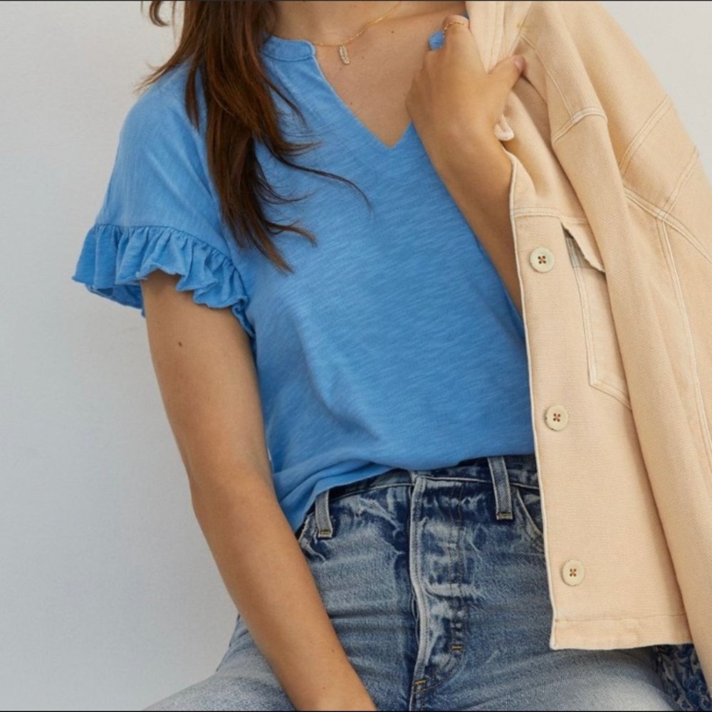 Anthropolgie Leila Ruffled Tee S